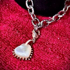 Judith Ripka Sterling Silver Removable Heart Charm w silver bracelet item#0103